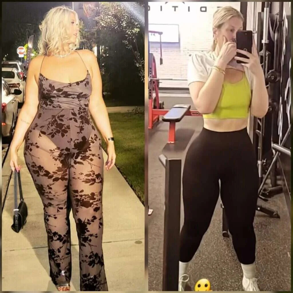 Female client weight loss transformation at Gryffon Performance in Dallas, TX — over 70 pounds down through strength training and nutrition coaching