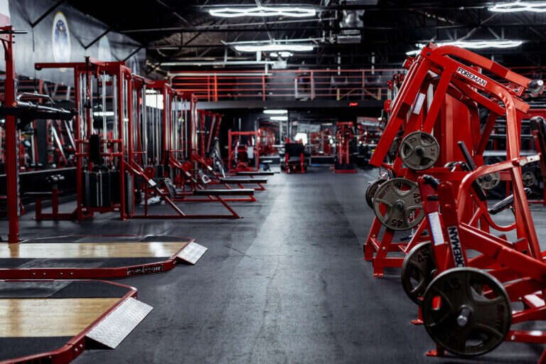 Wide view of the Gryffon Performance training floor, a private strength and performance facility in Dallas